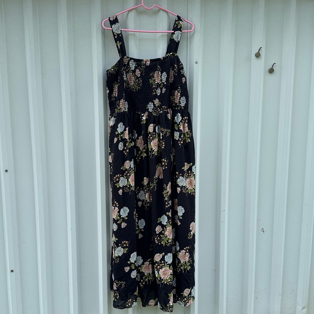 Roz & Ali Smocked top maxi dress
